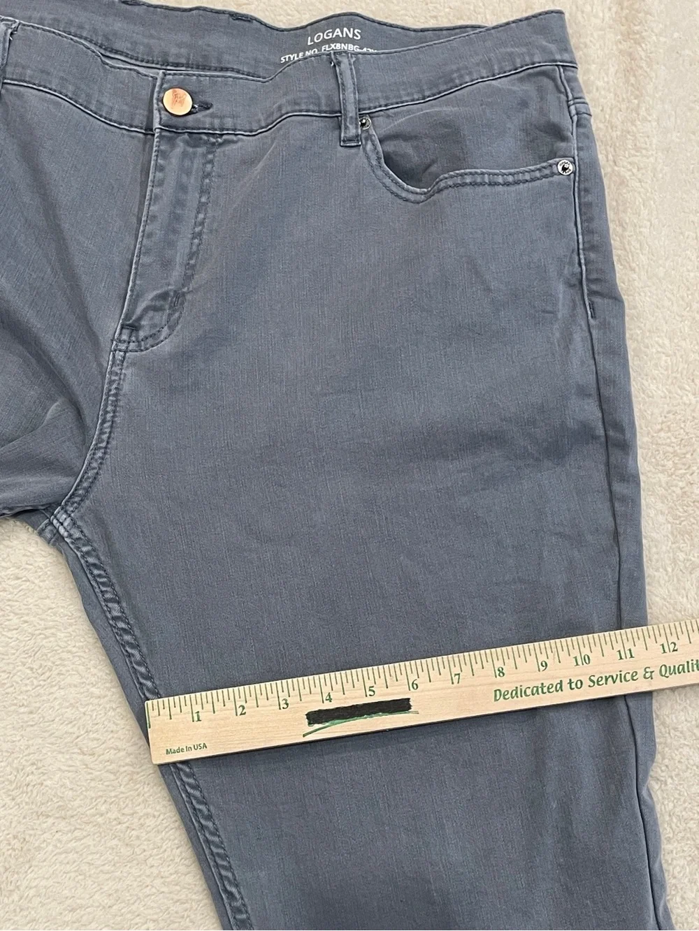 Mugsy Jeans Logans Mens 42x32 Gray Stretch Denim Slim Straight Pants FLX8NBG